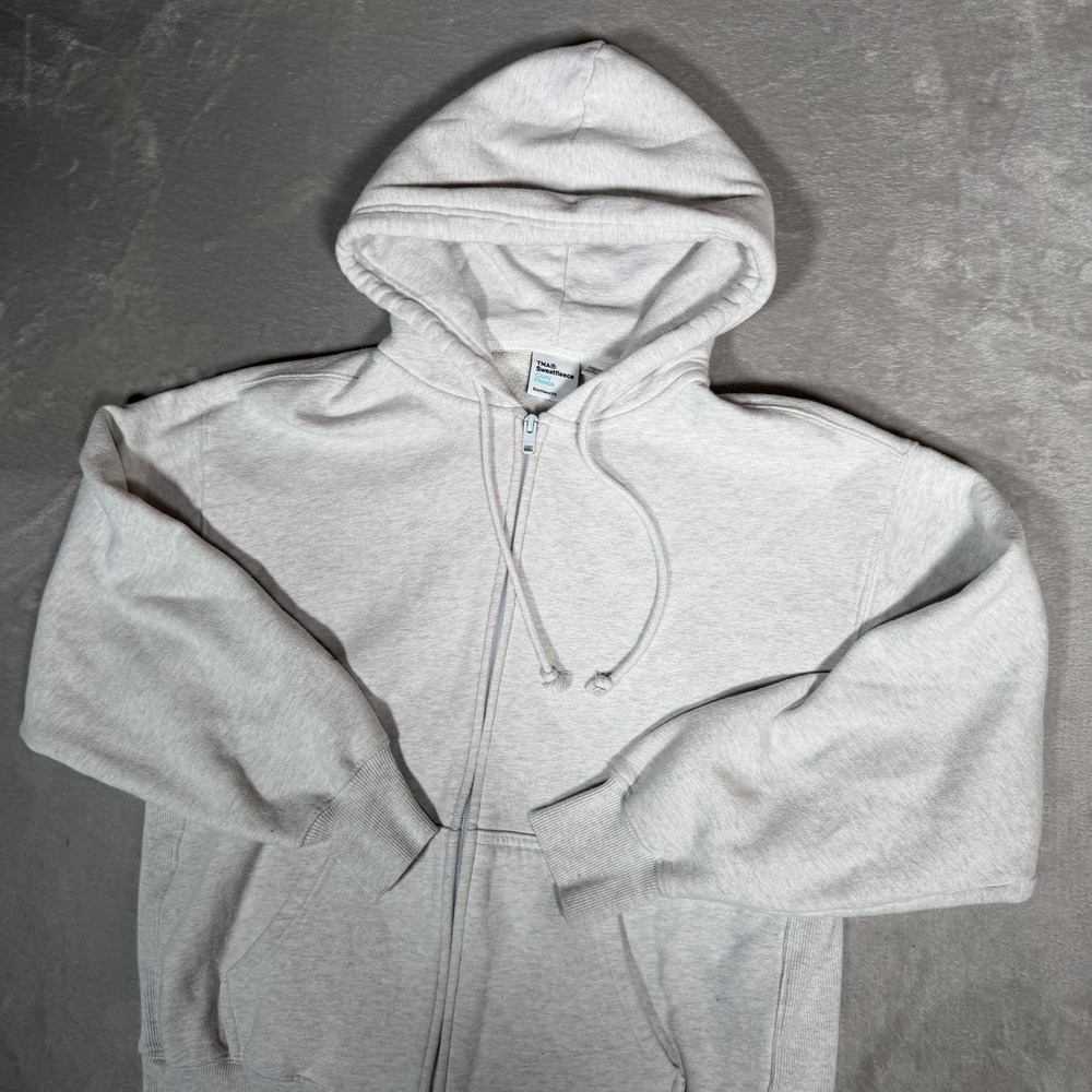TNA Aritzia Cozy Fleece Boyfriend Fit Zip Hoodie Women’s S Heather Gray